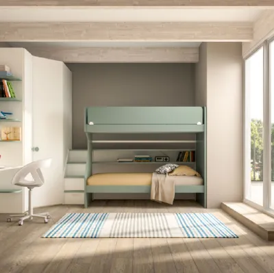 Camera con letto a castello e scrivania Room 164 di Zg Mobili