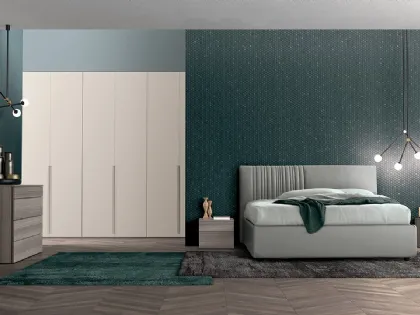 Letto in tessuto imbottito con testiera Vitalyty Evoque di Colombini Casa
