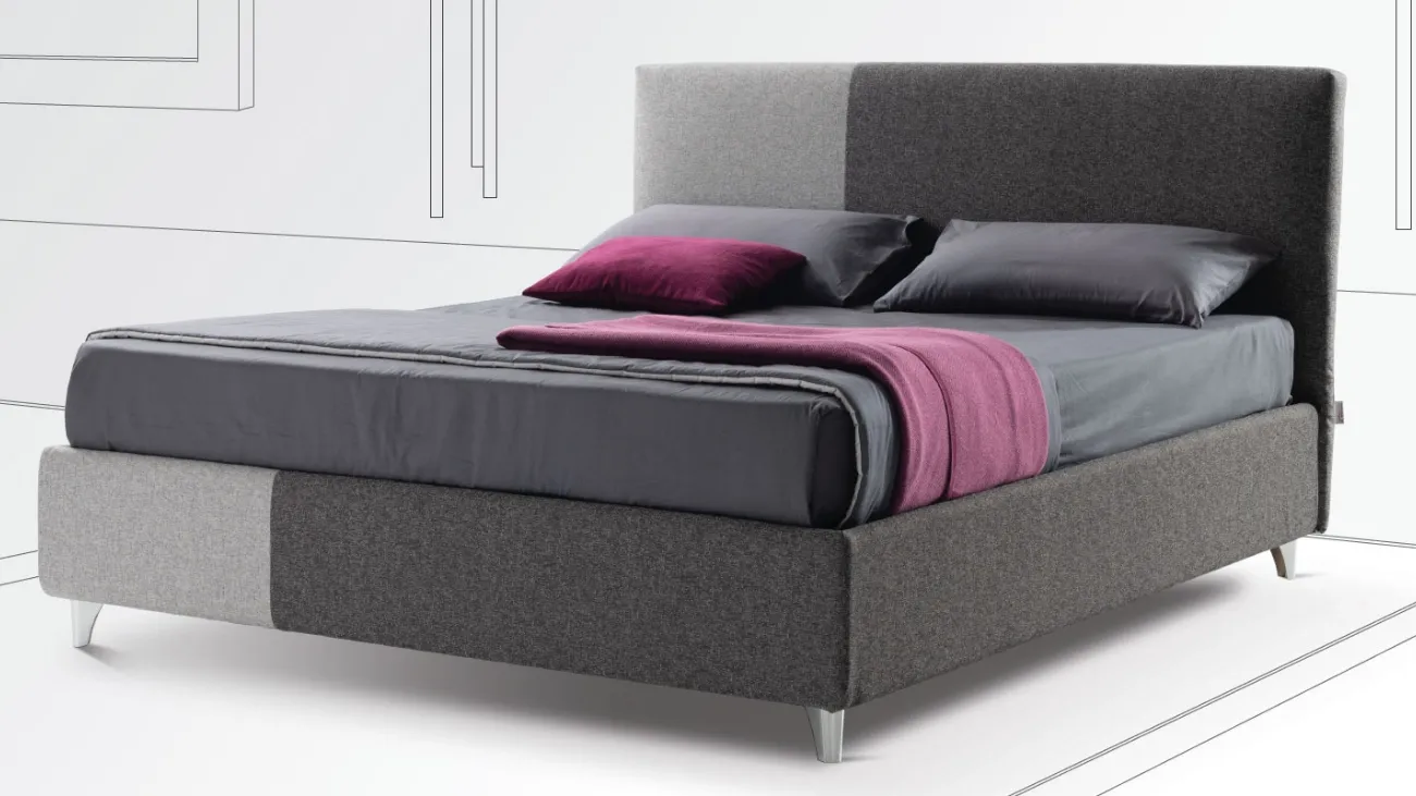Letto con testiera in tessuto Edda di Stilfar Italia