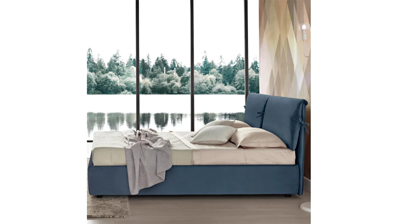 Letto Giorgia con box contenitore di Susan imbottiti