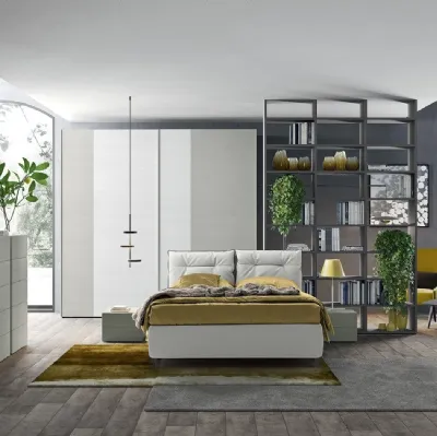 Letto in ecopelle con testiera trapuntata Golf Kiss di Colombini Casa