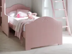 Letto singolo in legno rosa per bambine Luna di Callesella
