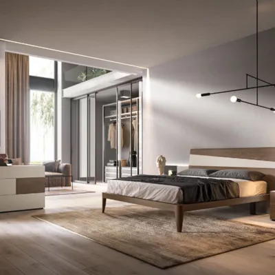 Letto in legno con testiera M06 Icaro e Beta di Mercantini