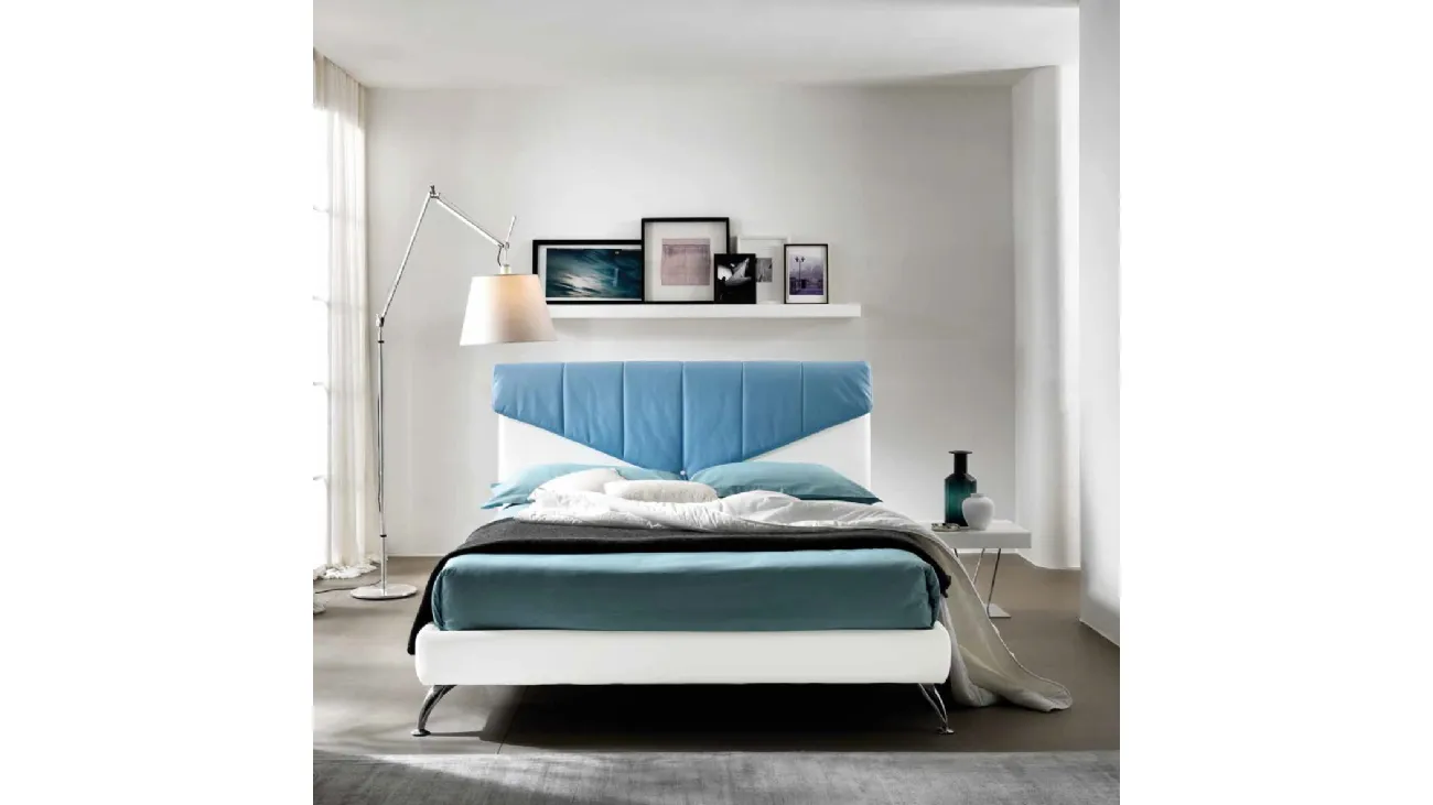 Letto Messaggio in ecopelle di Susan imbottiti
