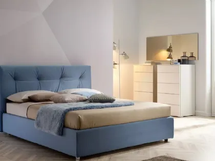 Letto in velluto con testiera imbottita e trapuntata SC220 di Moretti Compact