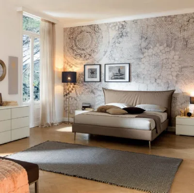 Letto in ecopelle con testiera NC112 di Moretti Compact