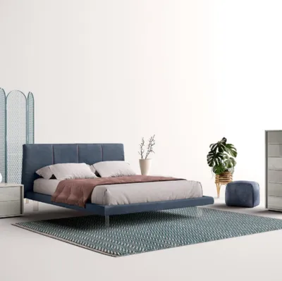 Letto in tessuto con testiera T02 Sirus e Sigma di Mercantini