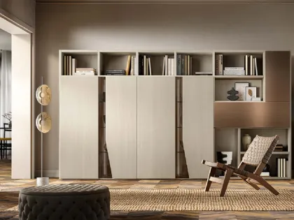 Libreria a muro Kosmos KL213 in legno di Mercantini