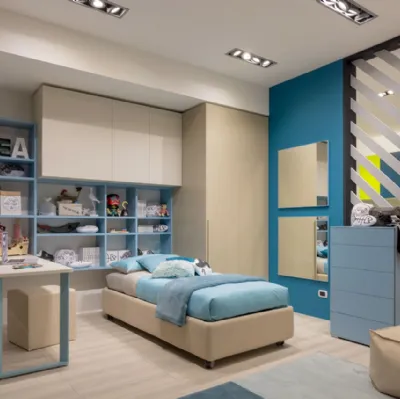 Libreria sospesa in laccato opaco Cielo Outline MC030 di Moretti Compact