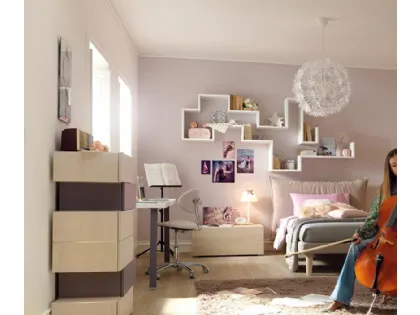 Libreria sospesa in laccato bianco Dedalo YC306 Moretti Compact