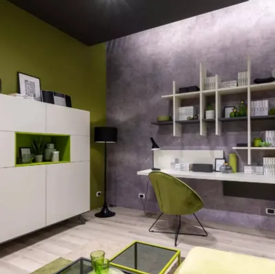 Madia Alta in laminato con wallbox a giorno laccato LV210 di Moretti Compact