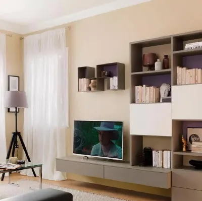 Parete attrezzata moderna in laccato opaco LV111 di Moretti Compact