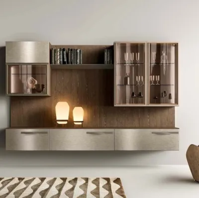 Parete Attrezzata Kosmos KC110 in legno Mercantini