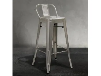 Sgabello Route 66 Back Stool 65 in metallo di La Seggiola