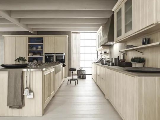 Cucina Classica angolare in legno di Abete Nuovo Mondo N2 di Scandola