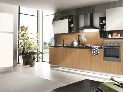 Cucina Moderne Concept finitura Rovere Naturale e laccato bianco ice di Moretti Cucine