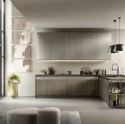 Cucina Moderna con penisola Natural 02 di Moretti Cucine