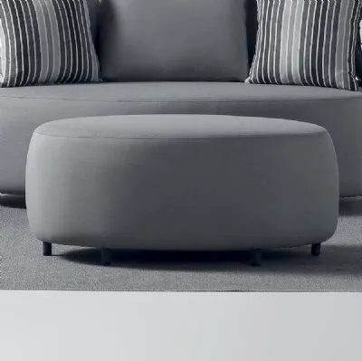 Pouf tavolino Cobb in tessuto per esterno grigio con struttura in alluminio di La Seggiola